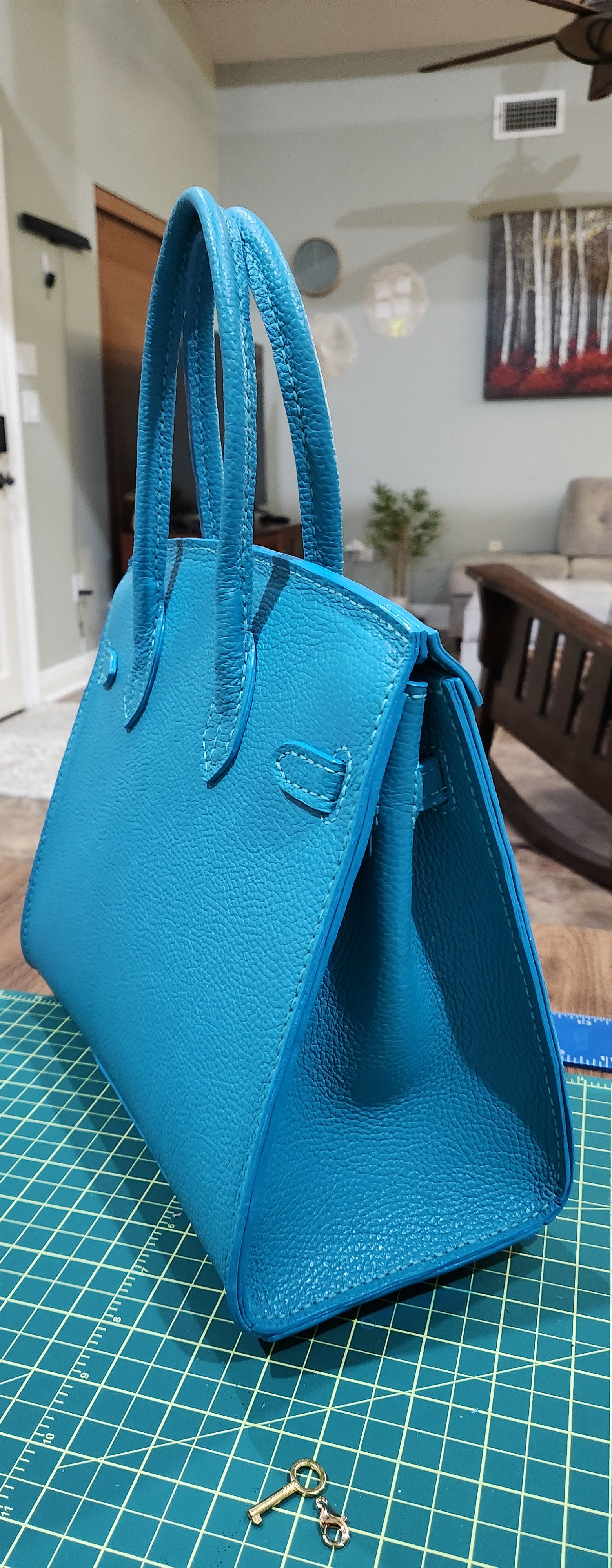 The Turquoise Heritage Satchel – 100% Hand-Saddle Stitched Italian Leather