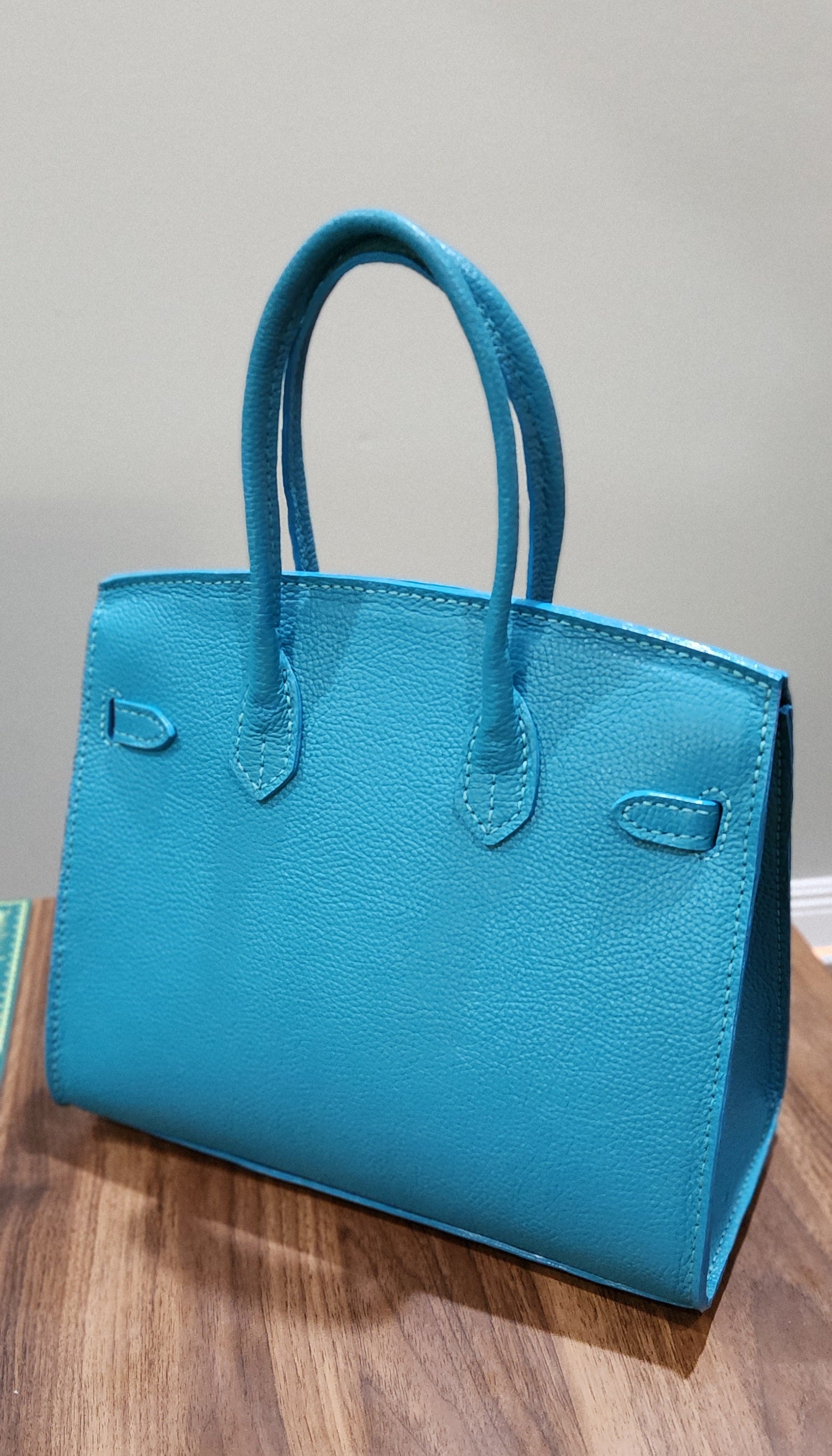 The Turquoise Heritage Satchel – 100% Hand-Saddle Stitched Italian Leather