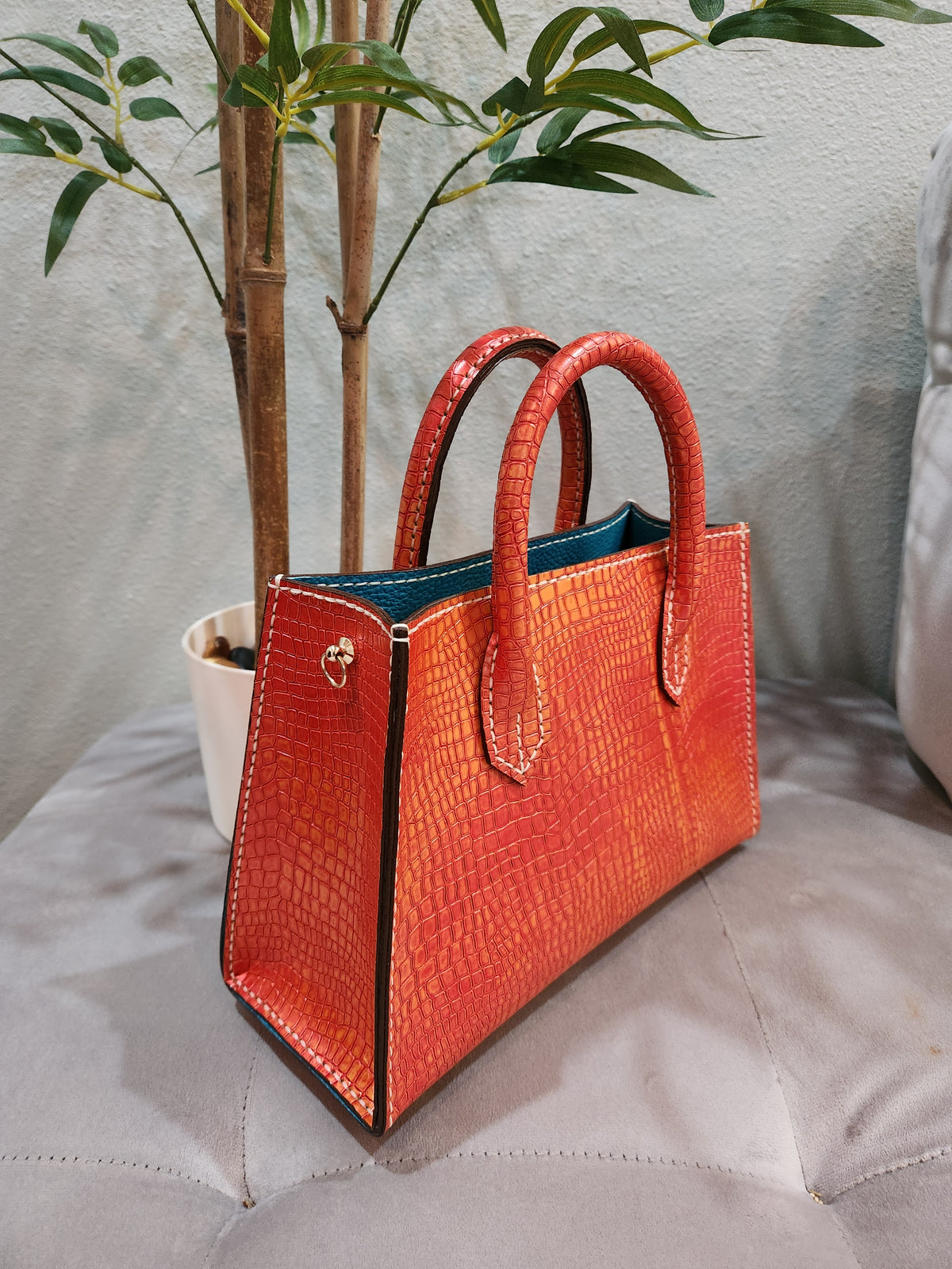 The Raya Tote in Sweet Orange - Large