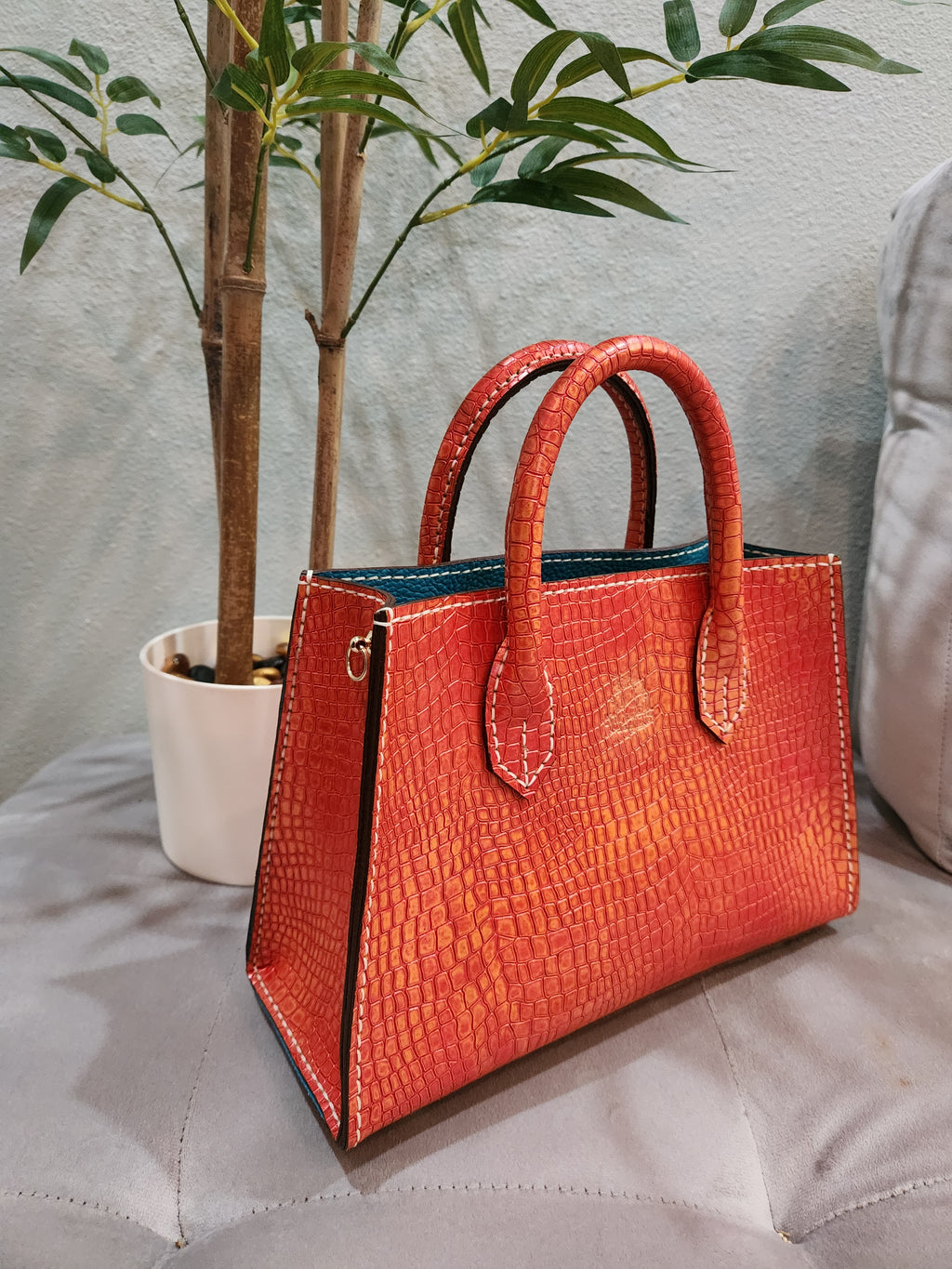 The Raya Tote in Sweet Orange - Large
